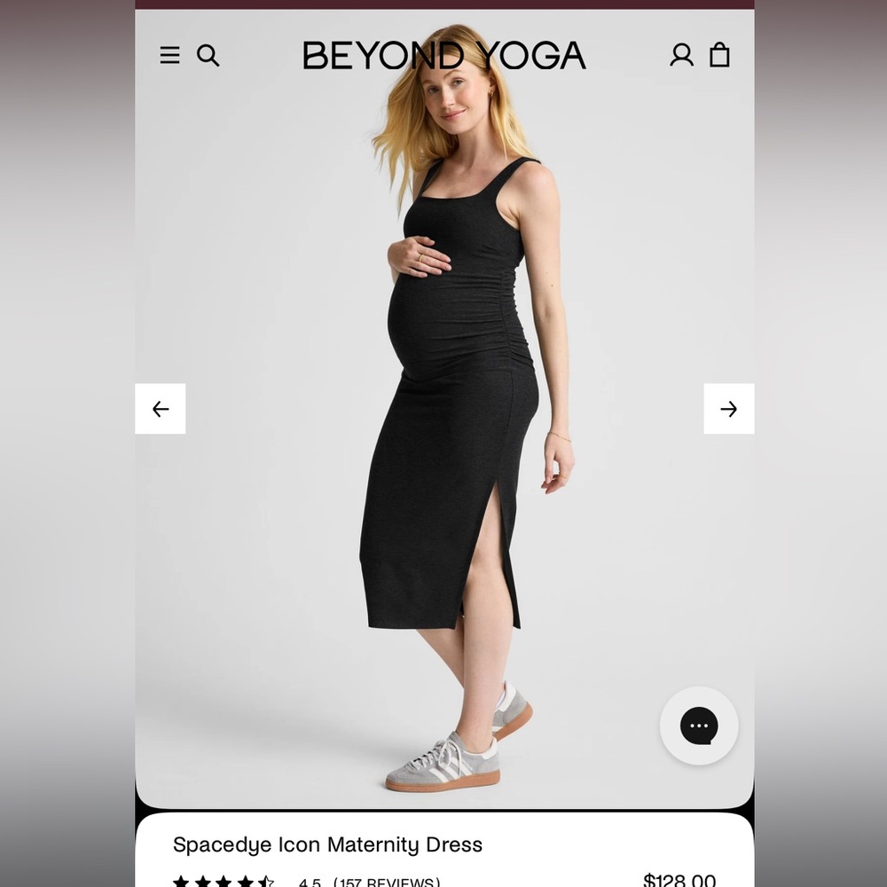 Beyond Yoga -Spacedye Icon Maternity- Black Midi Dress